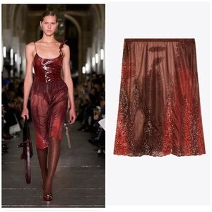 New Tory Burch Embellished Jersey Mesh Skirt